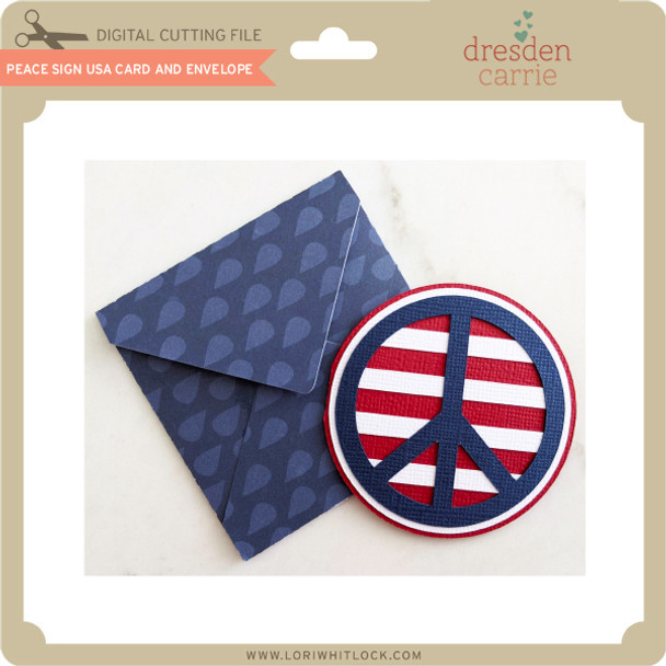 Peace Sign USA Card and Envelope