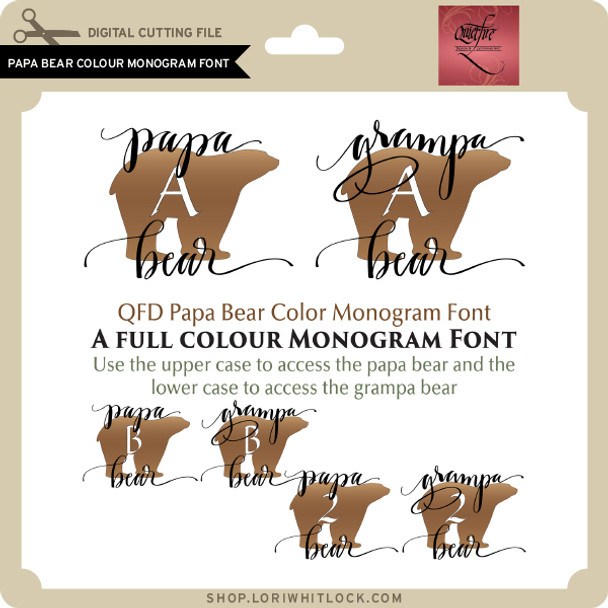 Papa Bear Colour Monogram Font