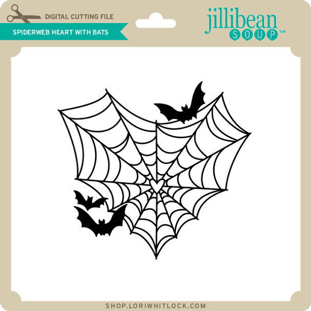 Spider Web Heart with Bats