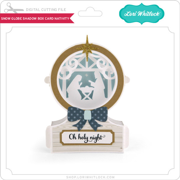 Snowglobe Shadow Box Card Nativity