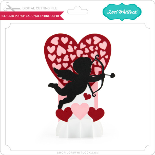 5x7 Grid Pop Up Card Valentine Cupid