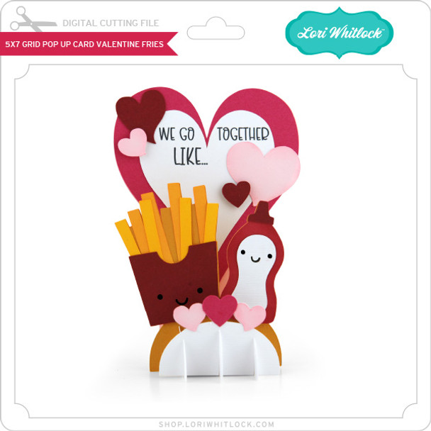 5x7 Grid Pop Up Card Valentine Fries