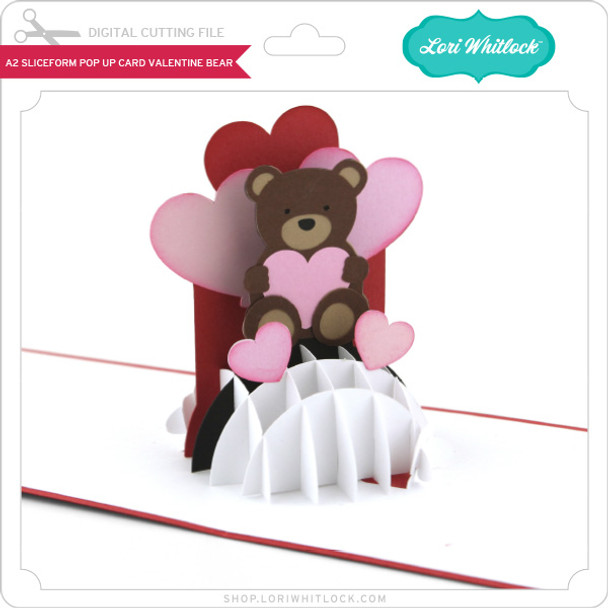 A2 Sliceform Pop Up Card Valentine Bear