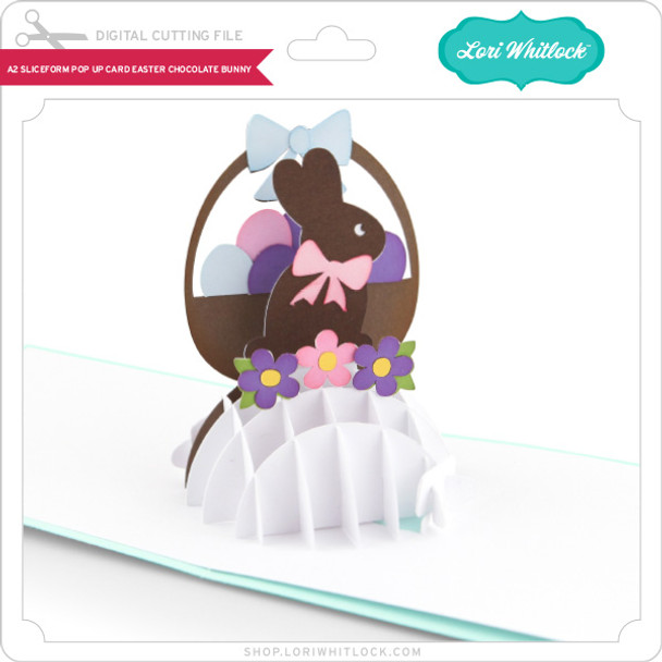 A2 Sliceform Pop Up Card Easter Chocolate Bunny