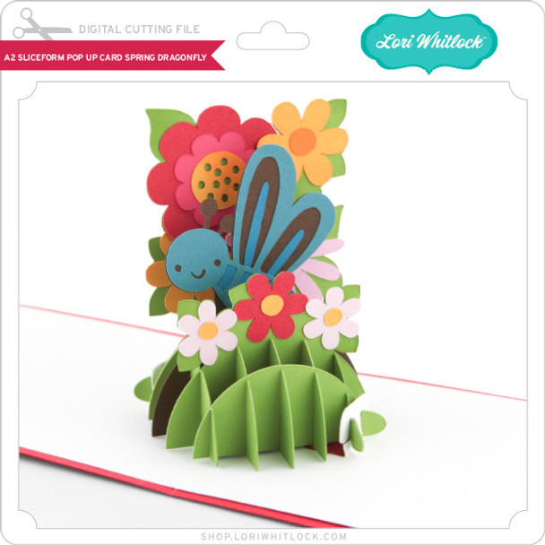 A2 Sliceform Pop Up Card Spring Dragonfly