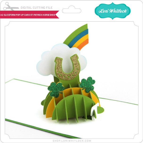 A2 Sliceform Pop Up Card St Patrick Horseshoe