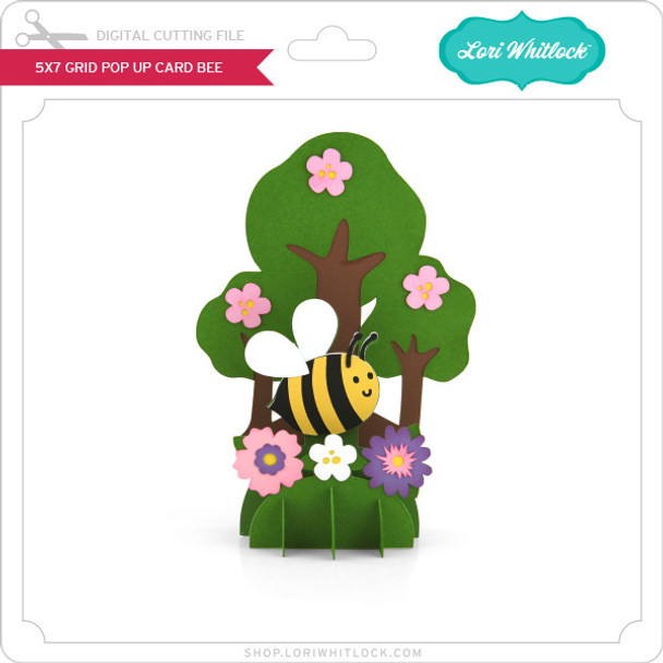 5x7 Grid Pop Up Card Bee