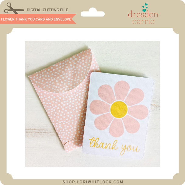 Flower Thank You Card And Envelope