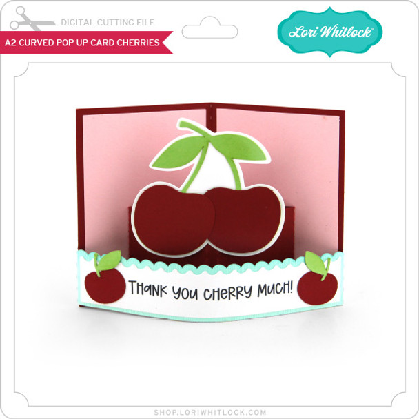 A2 Curved Pop Up Card Cherries