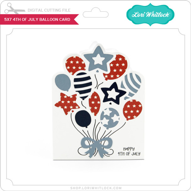 5X7 4th Of July Balloons Card