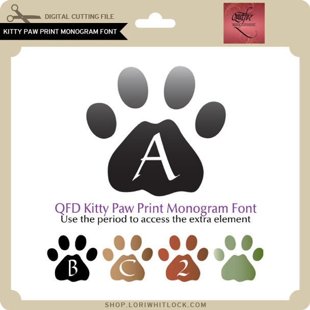 Kitty Paw Print Monogram Font