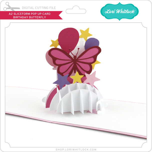 A2 Sliceform Pop Up Card Birthday Butterfly