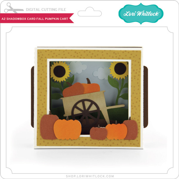 A2 Shadow Box Card Fall Pumpkin Cart