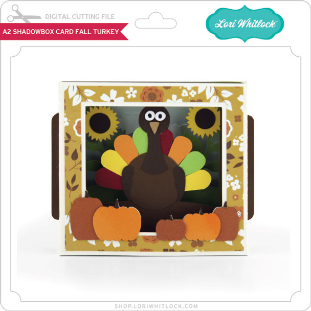 A2 Shadow Box Card Fall Turkey