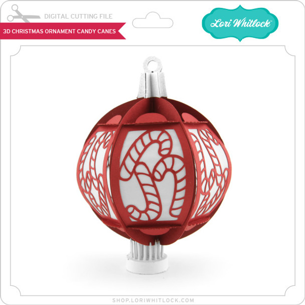 3D Christmas Ornament Candy Canes