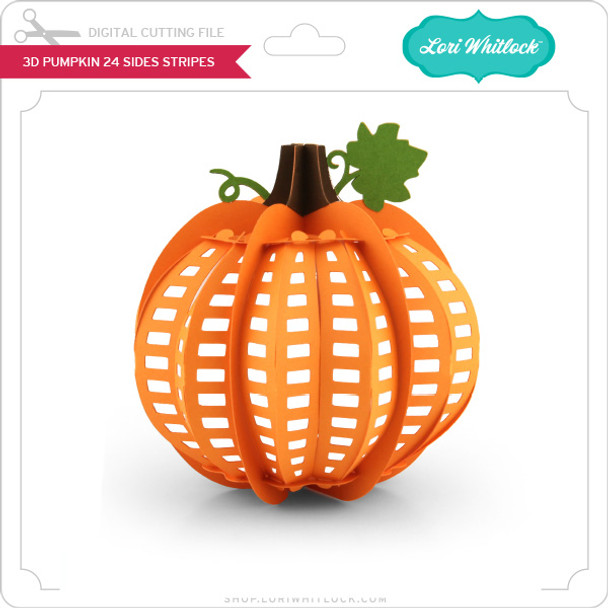 3D Pumpkin 24 Sides Stripes