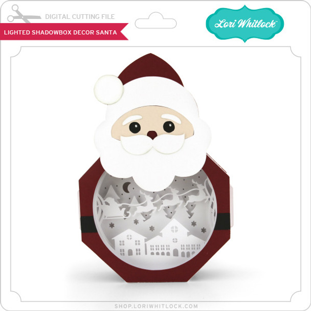 Lighted Shadowbox Decor Santa