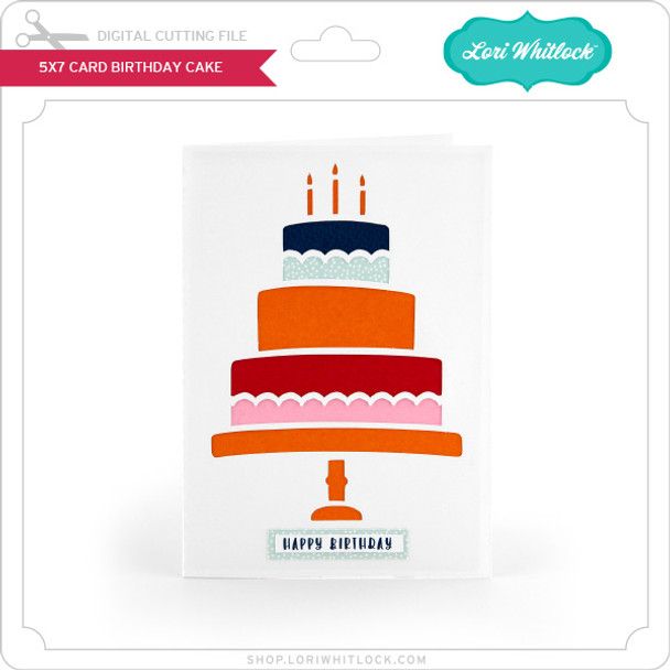 5X7 Card Birthday Cake