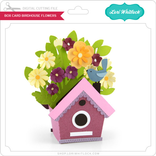 Box Card Birdhouse Flowers