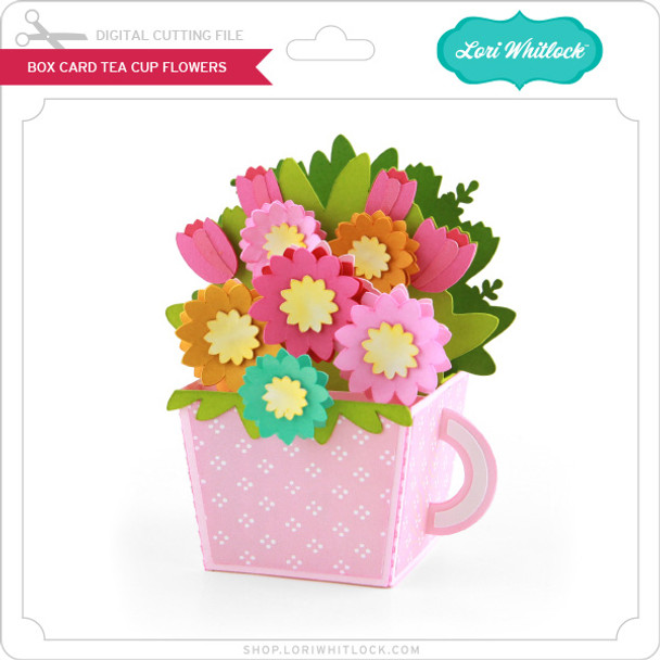 Box Card Teacup Flowers