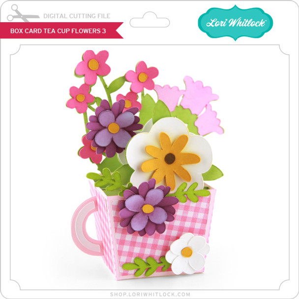 Box Card Teacup Flowers 3