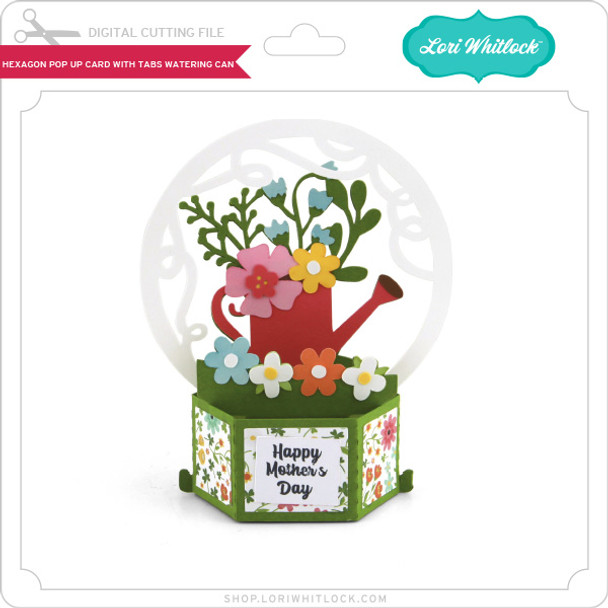 Hexagon Pop Up Card with Tabs Watering Can