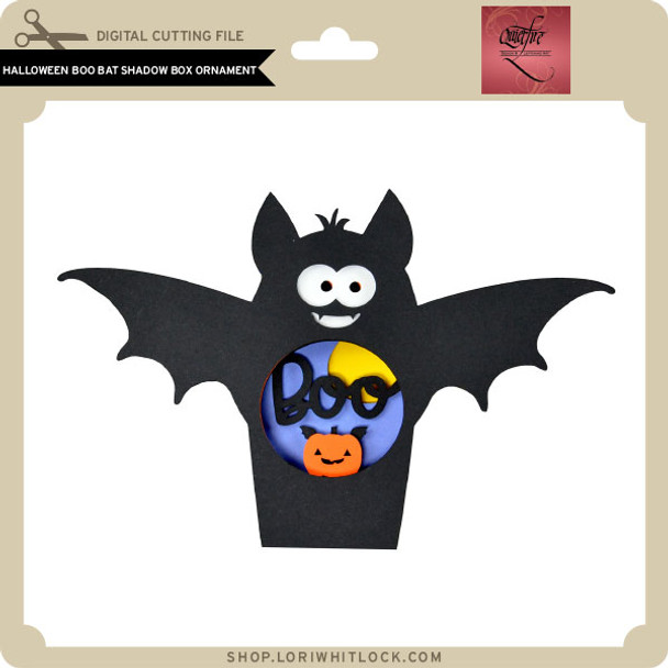 Halloween Boo Bat Shadow Box Ornament