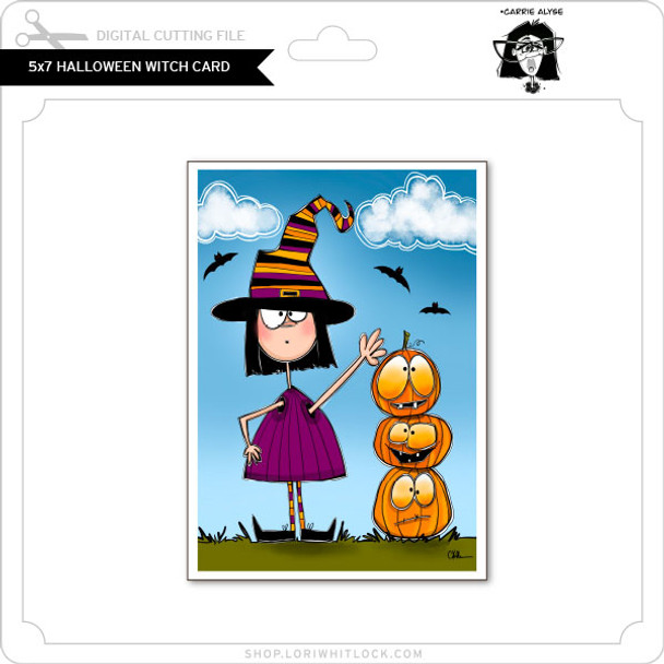 5x7 Halloween Witch Card 