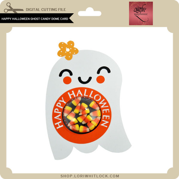 Happy Halloween Ghost Candy Dome Card