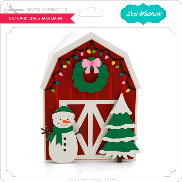 5X7 Card Christmas Barn