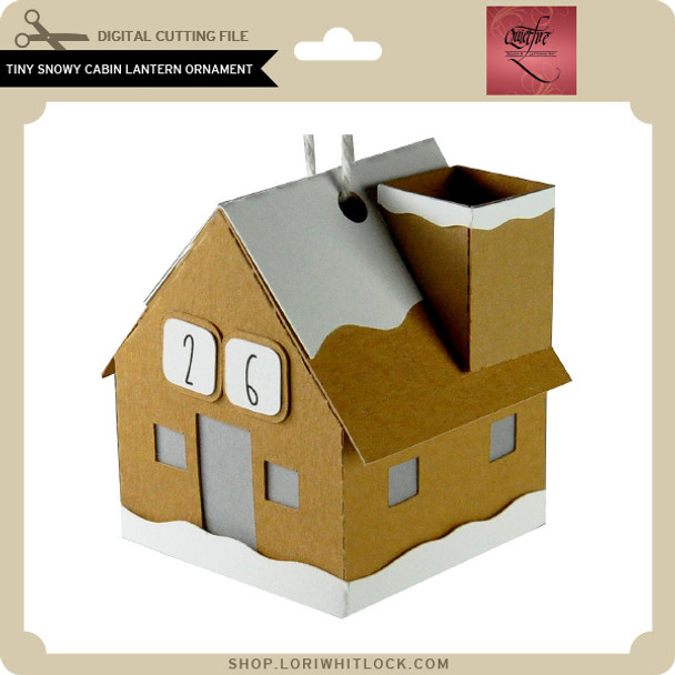 Tiny Snowy Cabin Lantern Ornament