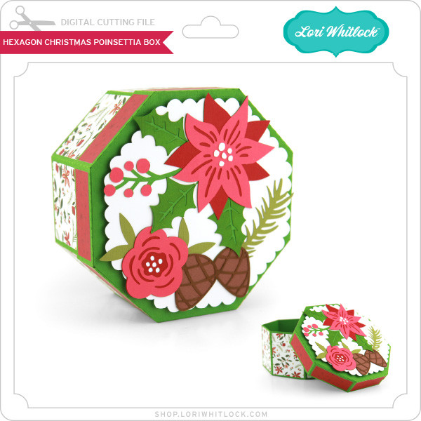 Hexagon Christmas Poinsettia Box