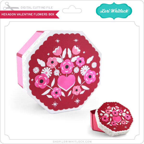 Hexagon Valentine Flowers Box