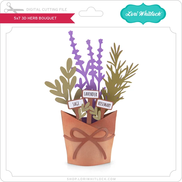 5X7 3D Herb Bouquet