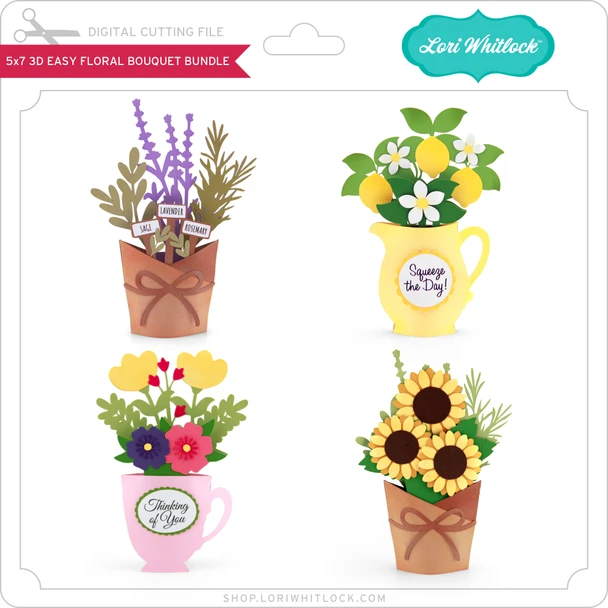 5X7 3D Easy Floral Bouquet Bundle