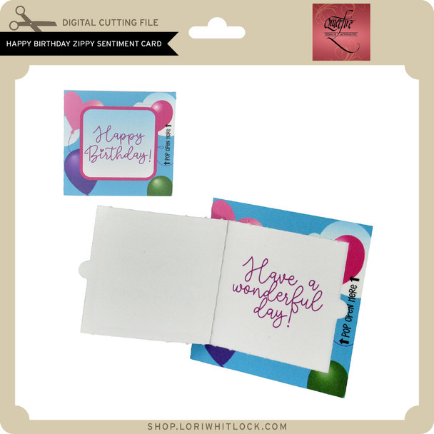 Happy Birthday Zippy Sentiments Card