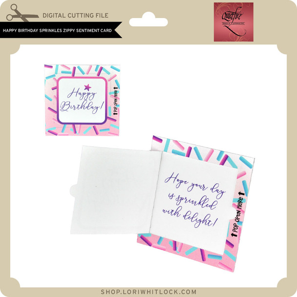 Happy Birthday Sprinkles Zippy Sentiment Card