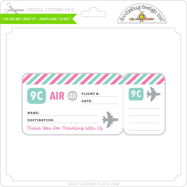 Color Me Crafty - Airplane Ticket