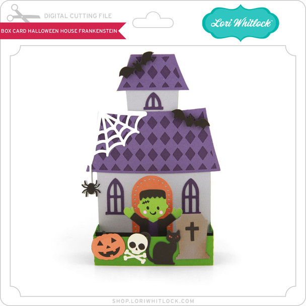 Box Card Halloween House Frankenstein