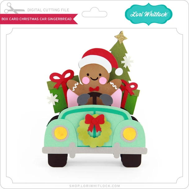 Box Card Christmas Car Gingerbread