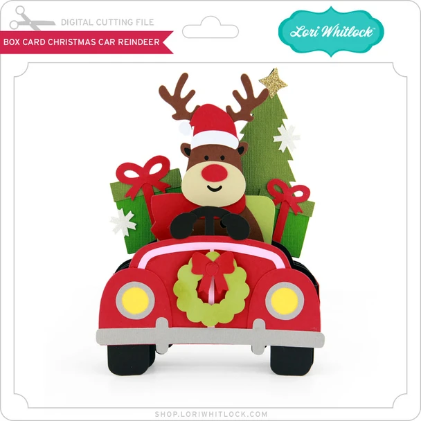 Box Card Christmas Car Reindeer