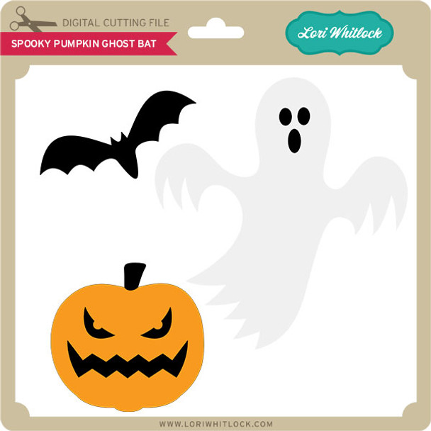 Spooky Pumpkin Ghost Bat