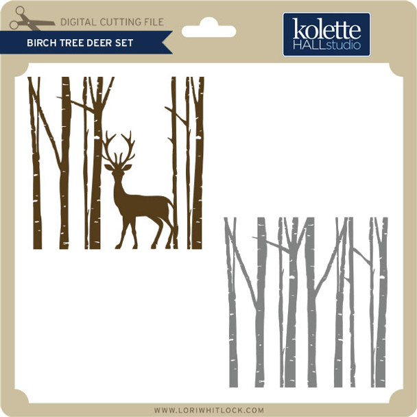 Birch Tree Deer Set