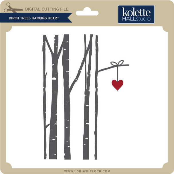 Birch Trees Hanging Heart