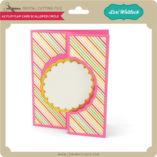 A2 Flip Flap Card Scalloped Circle