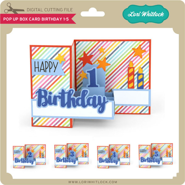 Pop Up Box Card Birthday 1-5