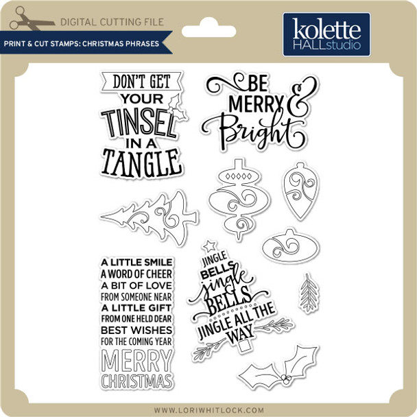 Print & Cut Stamps Christmas Phrases
