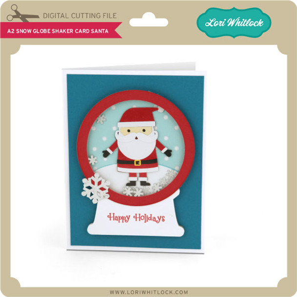 A2 Snow Globe Shaker Card Santa