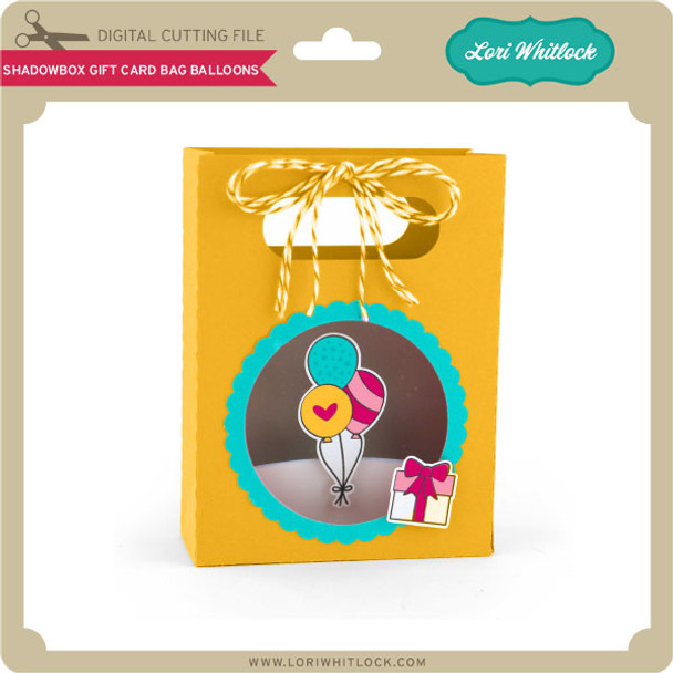 Shadowbox Gift Card Bag Balloons