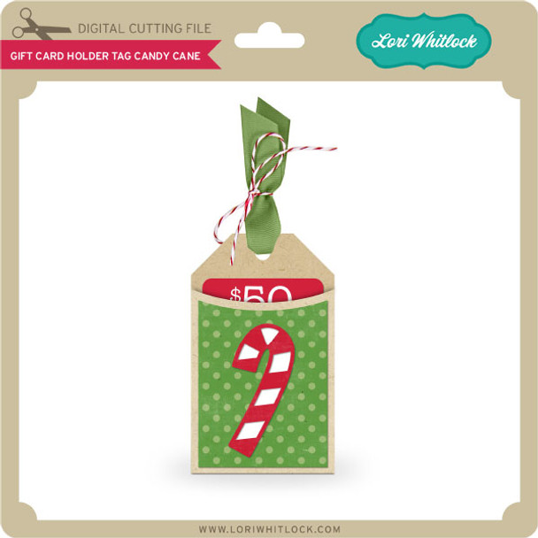 Gift Card Holder Tag Candy Cane